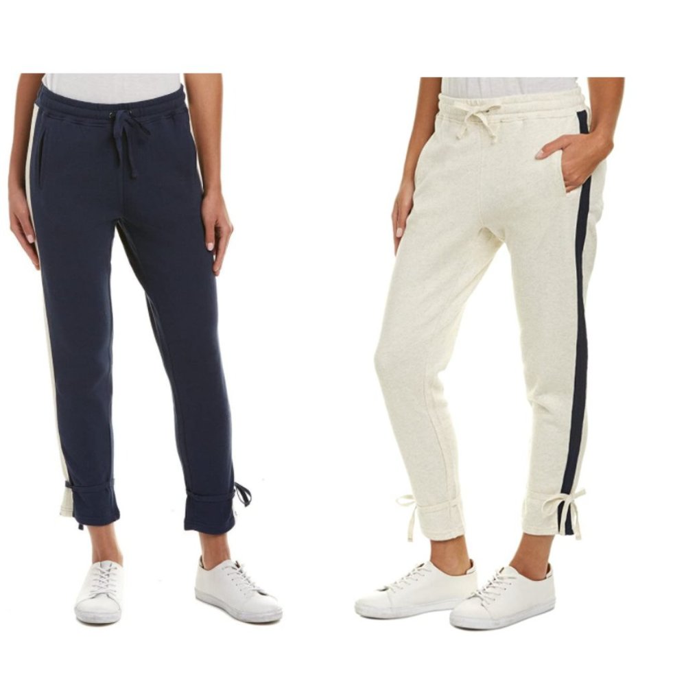 NWT Splendid Women Mesh Mix Pant Sweatpants White And Navy Size XS S M XL $130